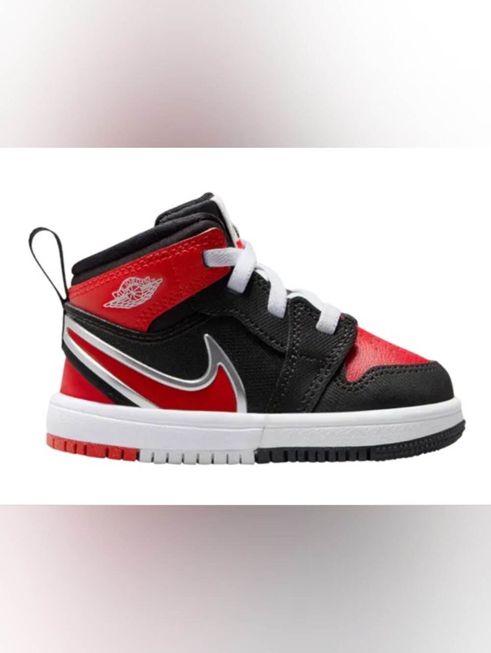Air Jordan 1 Mid RM EasyOn TD 'Bred' High-Top Sneakers Size 9 C Used Exc